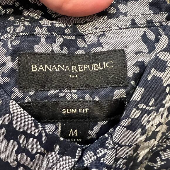 BANANA REPUBLIC Men's Slim Fit Cotton Print Shirt Size M - Picture 7 of 8